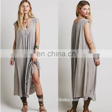 Cap Sleeve Woman Knit Midi Dress ,fashionable Woman Loose Fix Dress photo-3