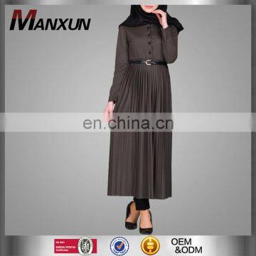 Wholesale 2017 Hotsale Muslim Top Long Sleeve With Belt Islamic Clothes Elegant Indonesia Kaftan Fashion Style Malaysia Abaya