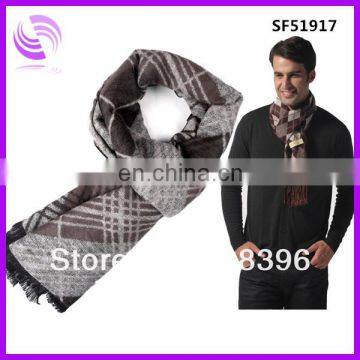 wholesale new fashion man modal silk scarves geometric pattern scarf