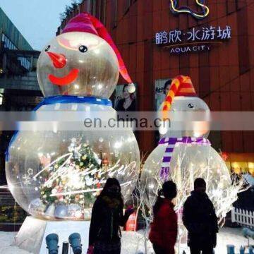Transparent Lighting Creative Christmas Decoration Snowman With LED Light Inflatable photo-2