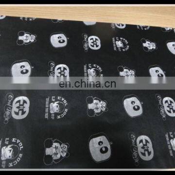 Black tissue paper with company logo