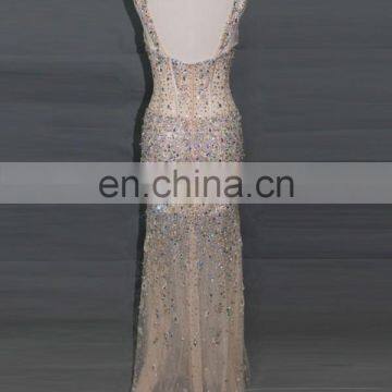 2014 Factory Directly Supply Sexy High Grade Luxury Formal Beaded Evening Dress photo-3