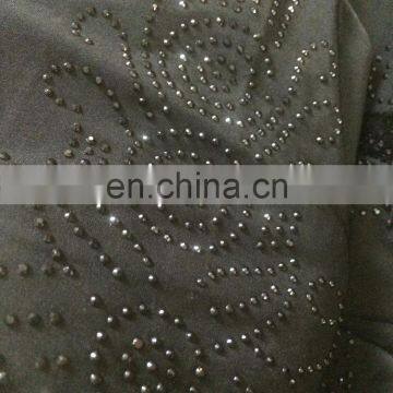 Black Lycra(Stretchable) + Velvet Diamond Stone Work Islamic Burqa / Casual Daily Wear Islamic Burkha photo-3