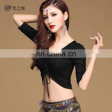 S-3100 Practice Modal Half Long Sleeve Belly Dance Top Wear photo-2