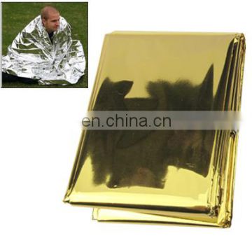 Outdoor Compact Lightweight Aluminized Windproof Waterproof Emergency Blanket Body Wrap Survival Sheet for Outdoor 140 x 210cm