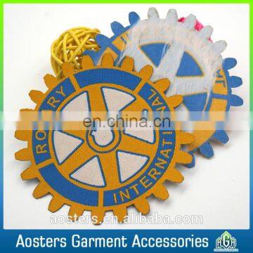 Custom brand logo patch iron on clothing woven badges for garment