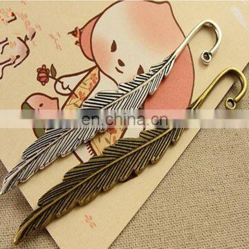 Fashion jewellery antique style fancy feather bookmark for promotion