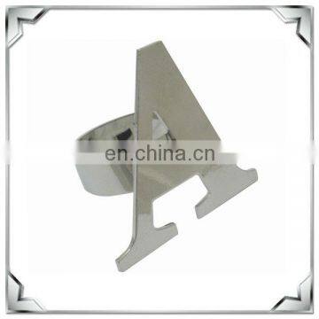 hot sale zinc alloy metal letter A napkin ring