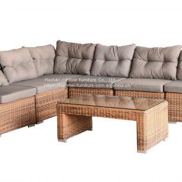 Modern Sectional Modular Wicker 5 Seater Sofa Set Rattan Garden Line Patio Furniture photo-2