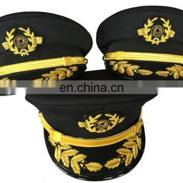 imported hand made bullion leaf visor cap strap pilot cap