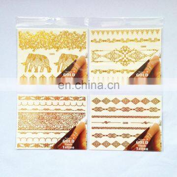 Flash tatoos foil gold temporary tattoo stickers