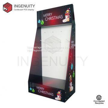 Promotion cardboard display with hooks for christmas gifts FSDU-HOOK-017