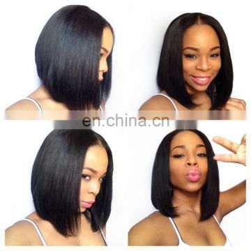 2017 New Fashion Lace Front Wigs Straight Full Lace Bob Wig Short Bob Cut glueless lace front wigs