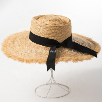 2019 New Style Spring Summer Beach Floppy Raffia Straw Hat For Women photo-2