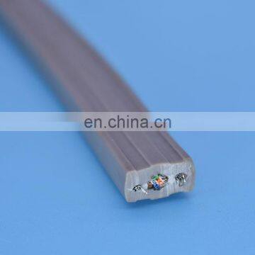 Flat signal cat5 cable with 4 twisted pair 24awg for elevator cctv camera