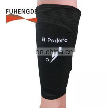 Latest designs sporting band logo embroidery elastic leg strap wrap with iron protection