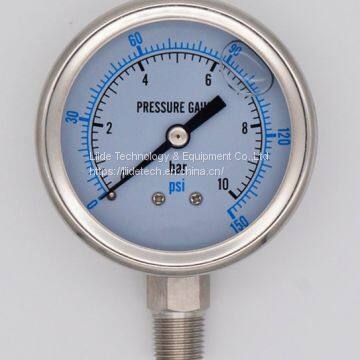 60mm All stainless steel  oil filled anti-shock pointer pressure gauge with dual scale