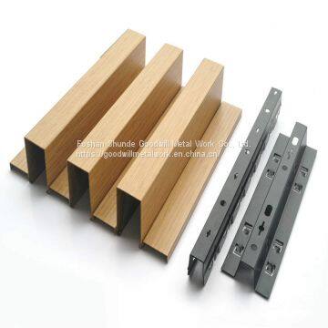 U Shaped Suspended Aluminum Metal False Square Tube Baffle Ceiling photo-3