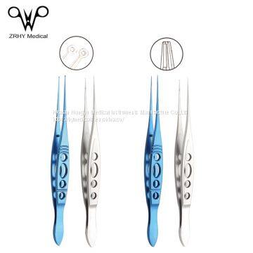 Best 117MM Reusable Eyelid Straight Notched Forceps,China OEM manufacture