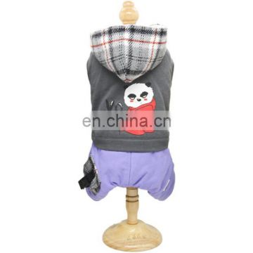 2020 Autumn embroidered kung fu panda four legs padded jacket Teddy Schnauzer  winter pet dog clothes