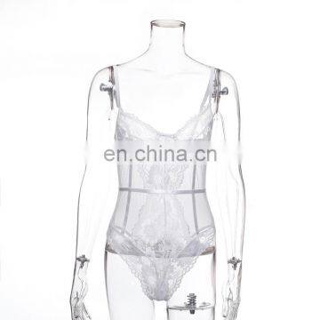 Floral Lace Bodysuit Women Patchwork Mesh Bodysuit 2021 Ladies Summer Skinny Sexy Teddy Bodysuit Body Femme photo-5