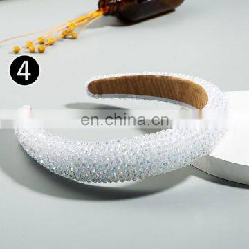 5colors New Luxury Baroque Colorful Rhinestone Fashion Colored Padded Headband For Women Party Hair Accessories photo-6