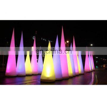 2m Colorful Led Lighting Inflatable Cone Inflatable Tusk Tube for Party Decoration