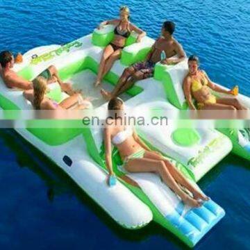 Factory Wholesale Relax  Inflatable Island Floating Lounge Water Island on Sale