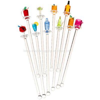 Acrylic Cocktail Swizzle Stirrer Sticks Pack of 10