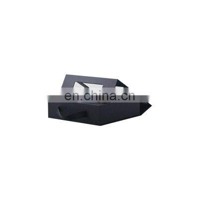 Matte Black Custom Box With Window Hollow Out Package for Gift 3 Bottles Wine Packing Box Ribbon Handle Box for Products photo-5