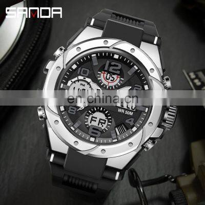 Sanda 6008 Relogio Masculino Sport Men's Watches Luminous Waterproof Analogue Digital Watches Men'S photo-5