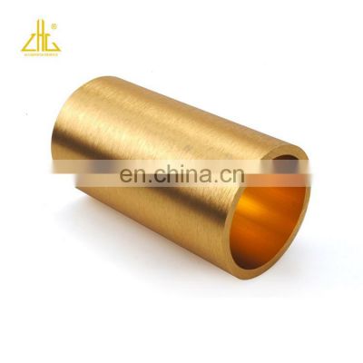 ZHONGLIAN Aluminum Profiles Suppliers Making Small Size 6061 6063 Pipe Golden Surface