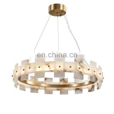 newest gold chandelier flush mount ceiling light modern pendant round chandelier Marble bronze luxury chandelier lighting