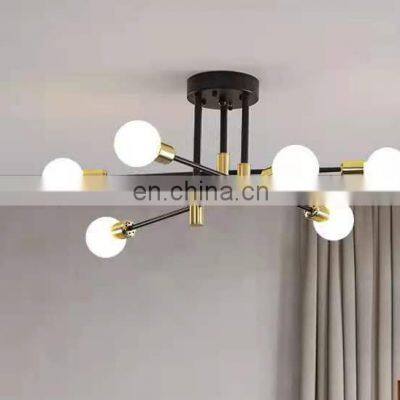 Mid Century Modern Multi-Lights Sputnik Ceiling Light Fixture Semi Flush Mount Pendant Lighting Metal Vintage Metal Chandelier photo-2