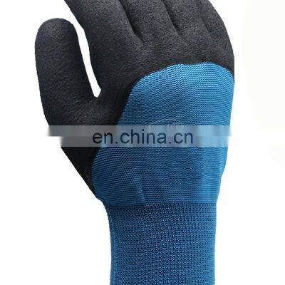 Fleece Thermal Double Lining Latex Gloves 3/4 Coated Freezer Work Gloves Cold Resistant Mitts Outdoor Winter Glove -30C