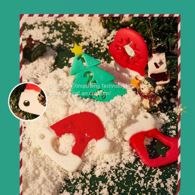 100% Food Grade Bpa Free Christmas Silicone Teethers Wholesale Newborn Teething Toys Christmas Silicone Teether photo-5