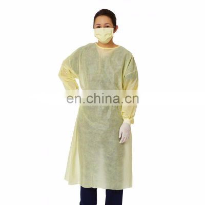 Free samples non sterile isolation gown 25gsm examination gown disposable isolation clothing blue gowns long sleeves