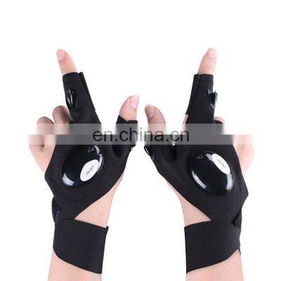 Fingerless Glove Survival Camping Hiking Rescue Tool LED Flashlight Gloves For Christmas Gift