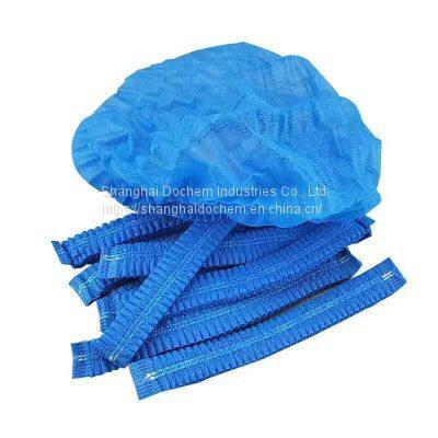 Cheap Disposable Colorful Head Caps Non Woven Hairnets Mob Clip Bouffant Single Double Elastic Cap Hat