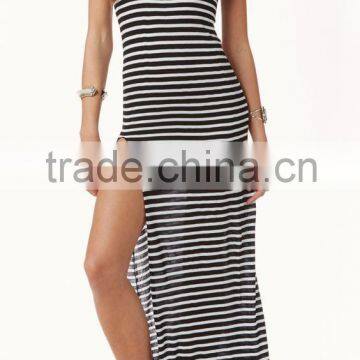 2016 Clothes Printing Latest Dress Designs Maxi Slit Tank Dress LD2054