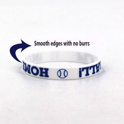 Factory Price Baseball Inspired Baseball Enthusiast Silicone Wristband Sport Athlete Waterproof Smoothly Print Bracelet photo-3