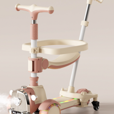 Children's Scooter, Folding Baby Scooter With Push Handle, 3-in-1 Toy Tricycle for Boys and Girls Aged 1-3-7（Wechat:13510231336） photo-2