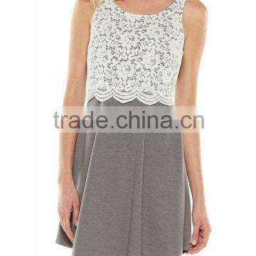 2015 China Manufacturer Customized the Latest Design A-line Lace Knit Women Dress photo-2