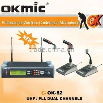 OK-82 Dual Channels/UHF PLL 32/99 channels wireless microphone