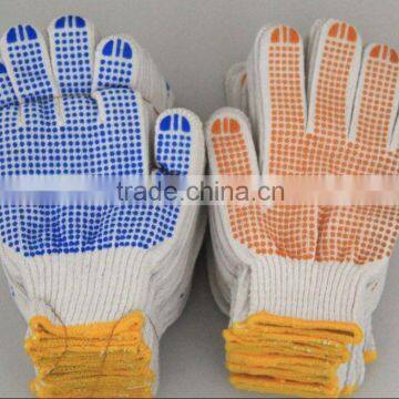 10gauge bleached white 50g pvc dotted cotton glove