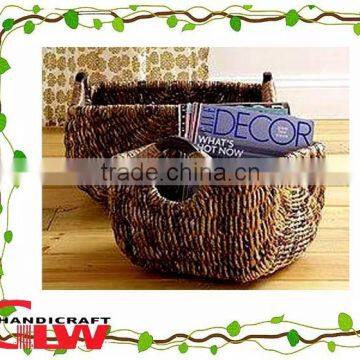 2 pieces magazine baskets, wicker baskets wholesale,cheap wicker basket