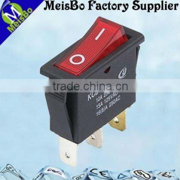 Three pins on-off 16(8)A 250VAC/20A 125VAC T85 ABS rocker switch with lamp