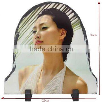 Wholesale sublimation printing rock photo frame,arc shape with footstand