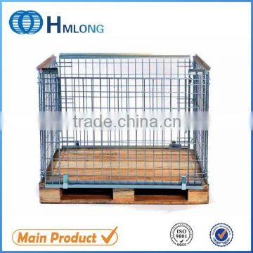 Collapsible storage wire mesh pallet container