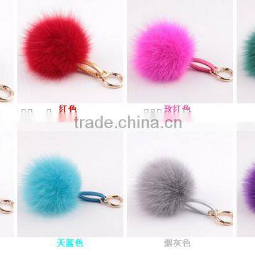 Multi Colors Women Girls Keychain Bag Phone Carkey Ornaments Fox Fur Pom Pom Keyring Quality Choice photo-6